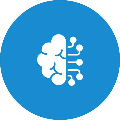 Frame 1618874181 A blue circle with an image of a brain