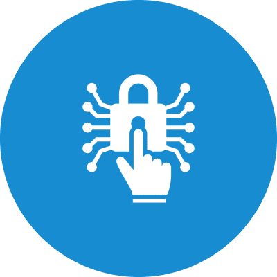 Frame 1618874182 A blue circle with a finger touching the padlock.
